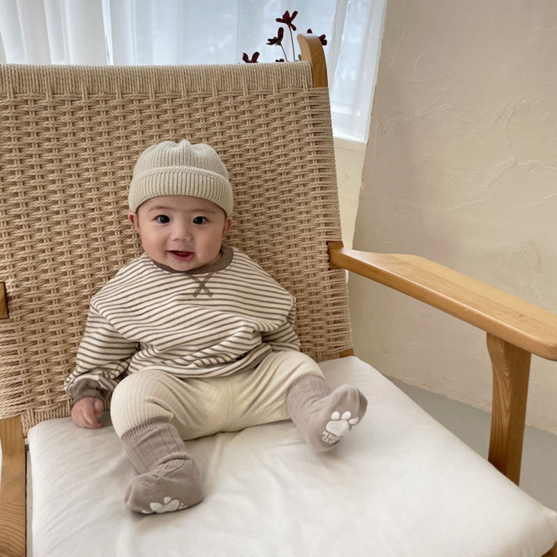 【BABY】ストライプクルーネックスウェットSK101917