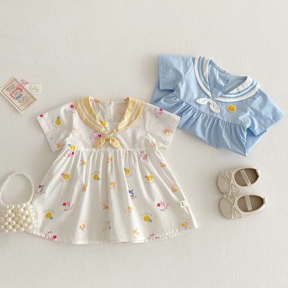 【BABY&KID】夏新作  可愛いセーラーワンピースSK061610