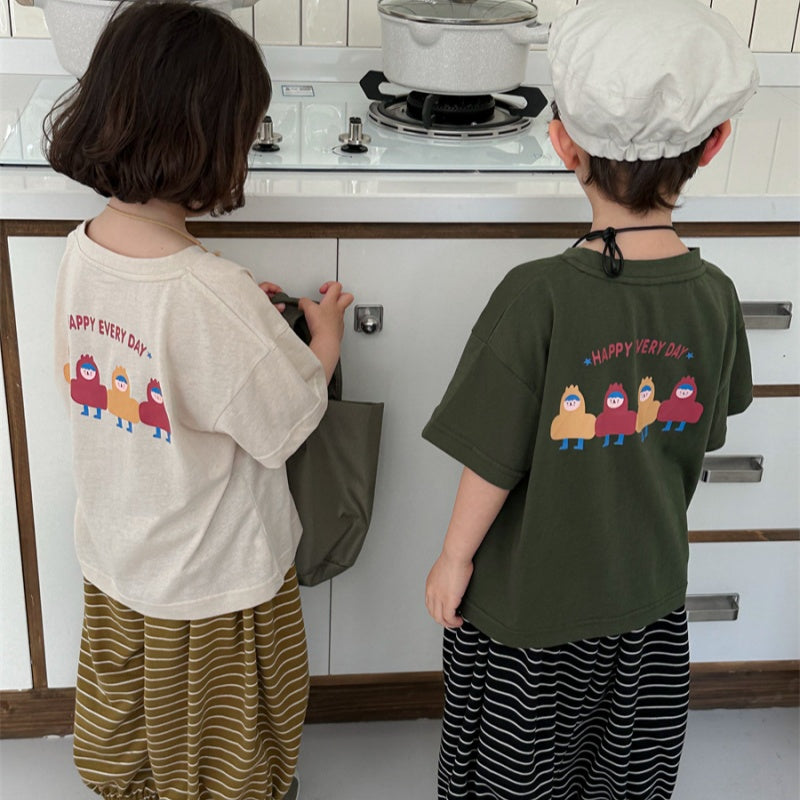 【BABY&KID】夏新作 バックカートゥーンプリントTシャツSK080512