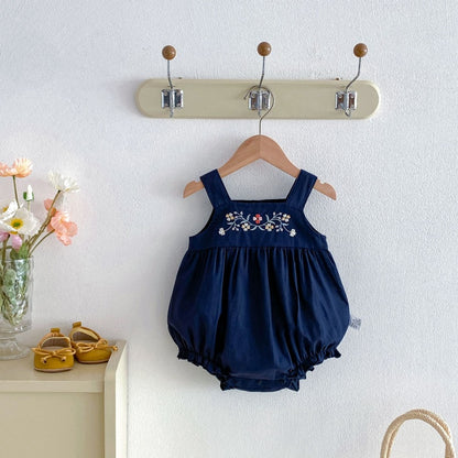 【BABY】夏新作キャミ刺繍ロンパースSK105813