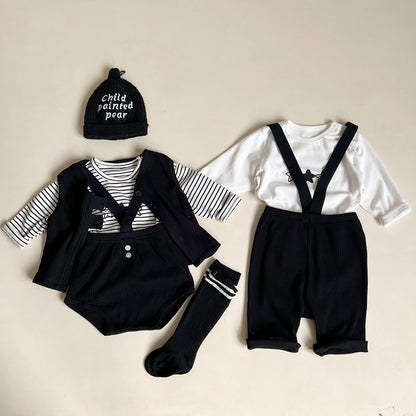 【BABY】韓国風おしゃれブラックサロペットORベストSK061703