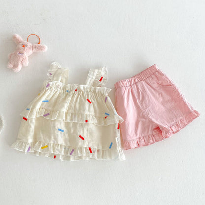 【BABY&KID】夏新作 キャミソール、無地ショートパンツSK080608