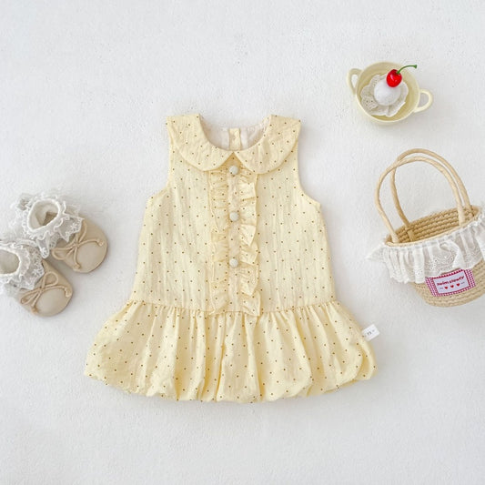 【BABY&KID】夏新作スウィートドット襟付きワンピースSK105511