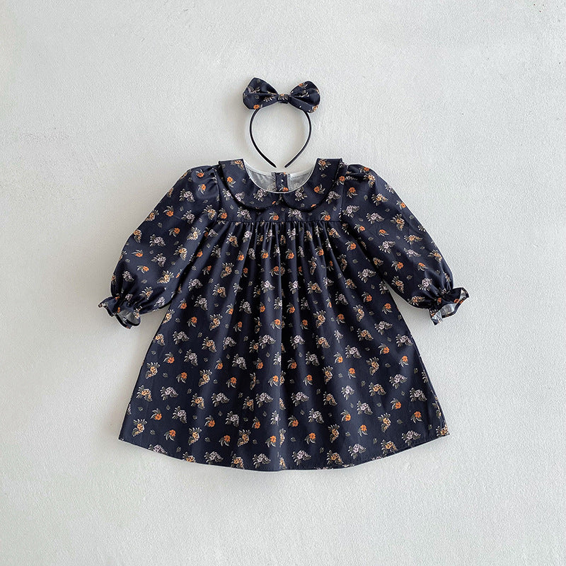 【姉妹服】レトロ花柄ロンパース、ワンピースSK101126