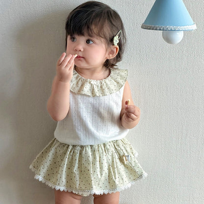 【BABY】夏新作ナチュラル小花柄ノースリーブセットアップSK105317