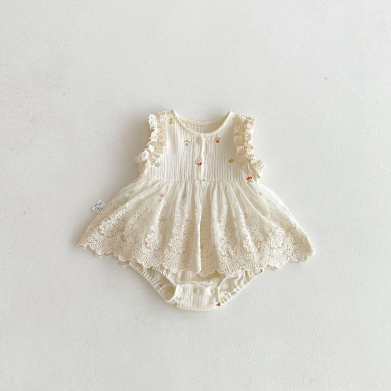 【BABY】夏新作 レースチュールロンパースワンピースSK091910