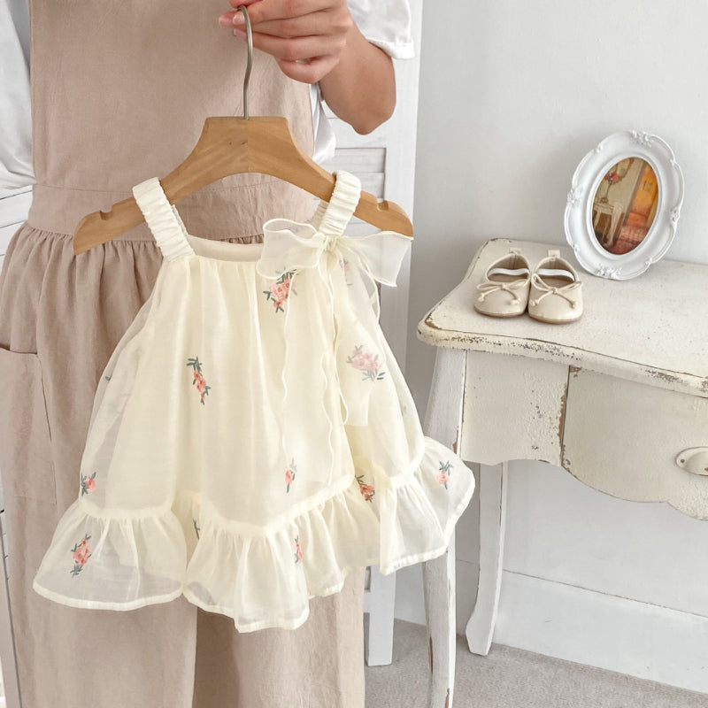 【BABY】夏新作 刺繍キャミロンパースワンピースSK072501
