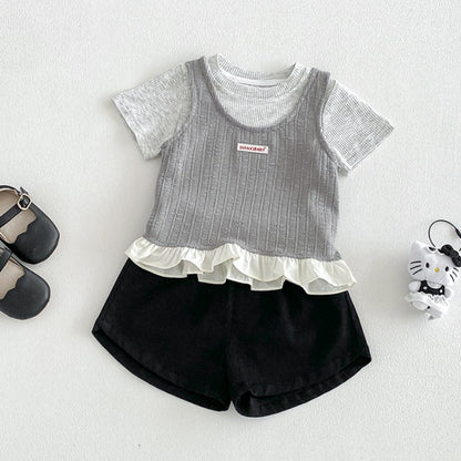 【BABY】夏新作キャミトップス＆Tシャツ、ショートパンツSK105314