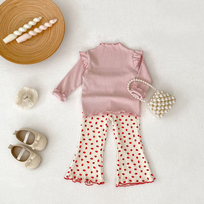 【BABY&KID】小花柄、くまベルボトムパンツSK100825
