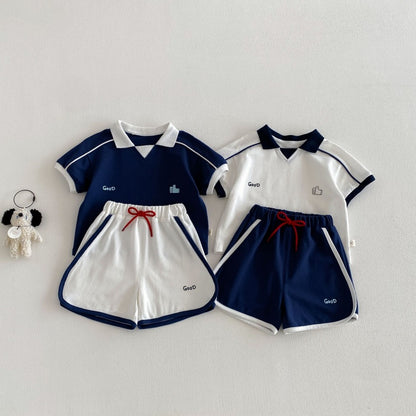 【BABY&KID】夏新作配色ロゴTシャツ、ショートパンツSK104624