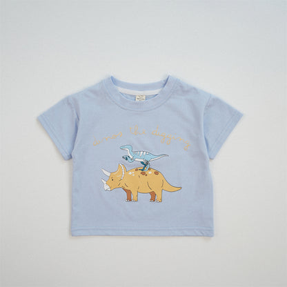 【BABY&KID】夏新作 恐竜プリント半袖TシャツSK091623