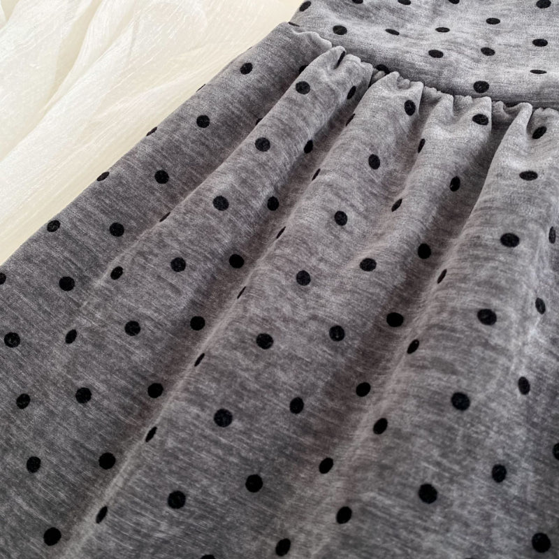 【BABY&KID】冬新作ドット裏起毛ジャンパースカートSK102730