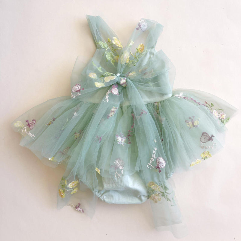 【BABY】夏新作 チュール刺繍キャミロンパースワンピSK082214