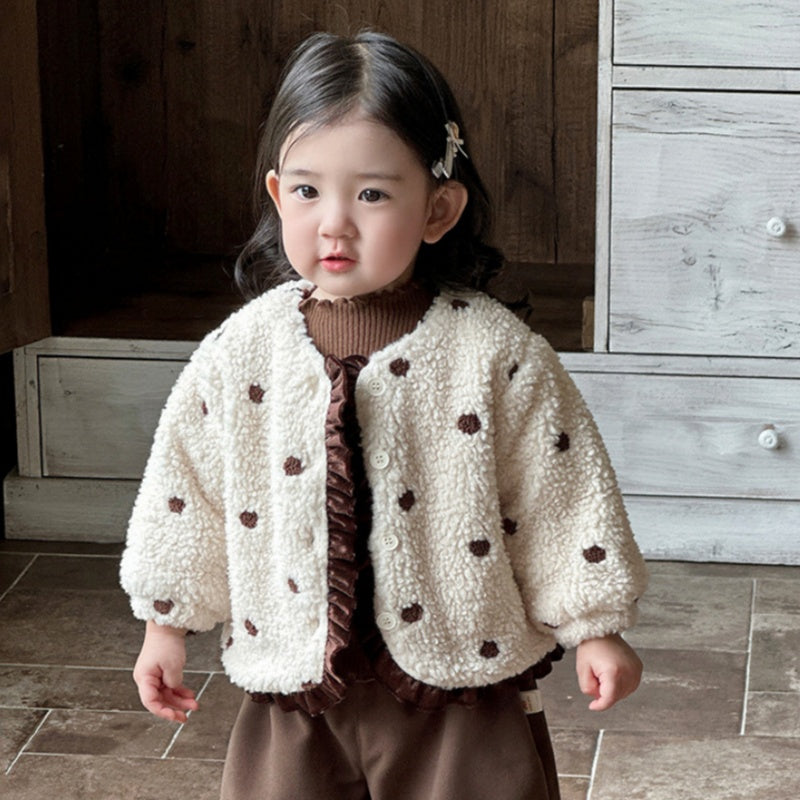 【BABY】冬新作ボアドットフリルアウターSK103119