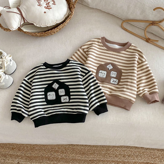 【BABY&KID】冬新作 厚手ボーダースウェットSK102016