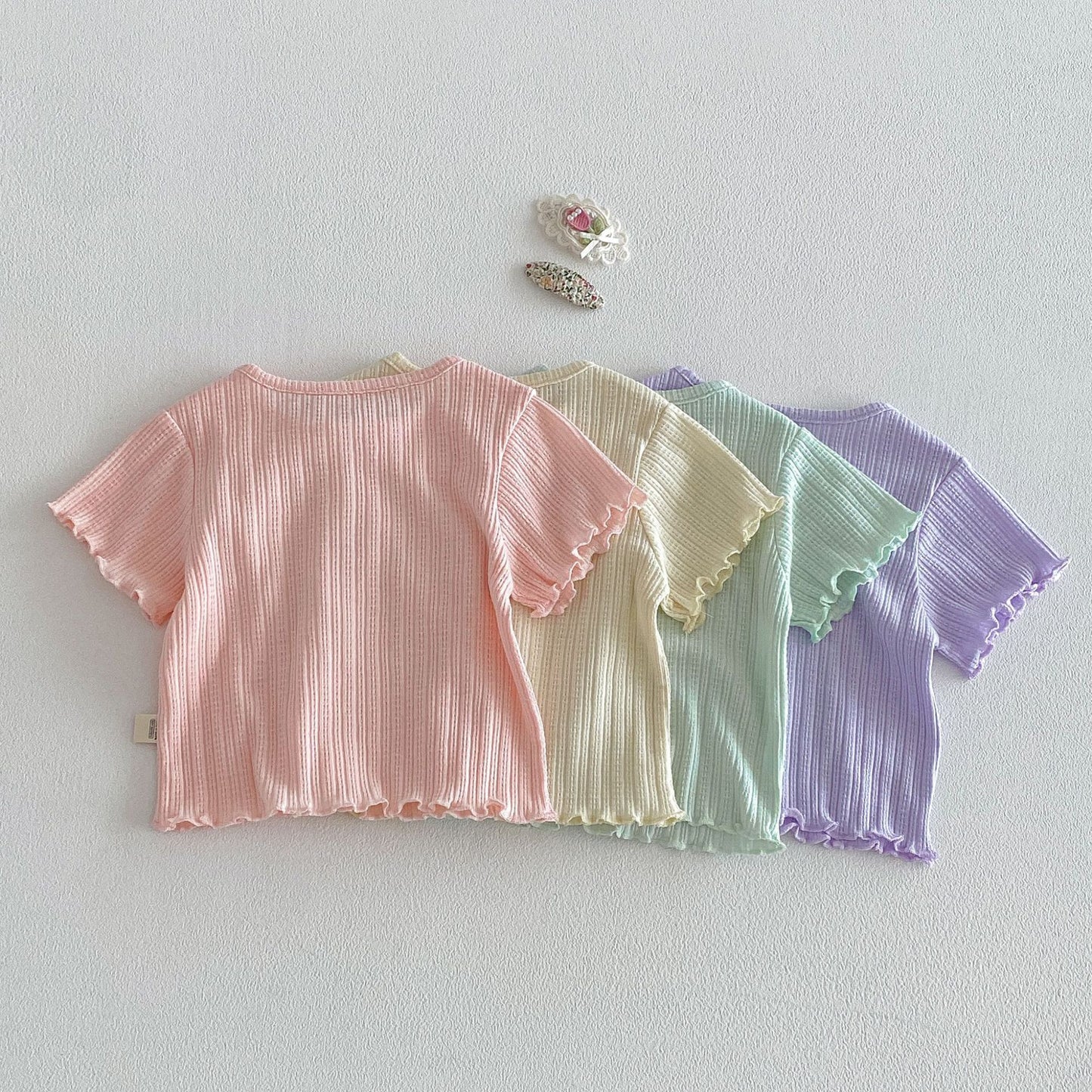 【BABY&KID】夏新作 丸襟無地TシャツSK105108