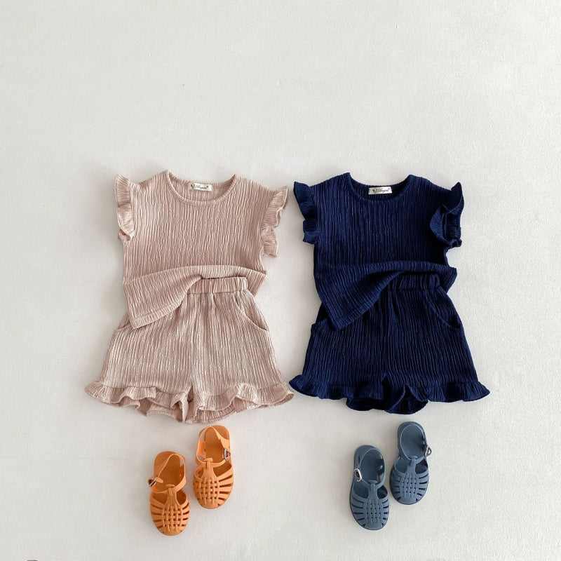 【BABY&KID】夏新作 薄手コットンセットアップSK080206