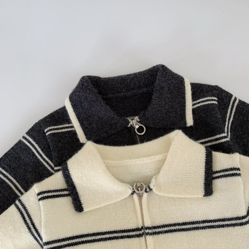 【BABY&KID】ストライプジップニットセーターSK100531