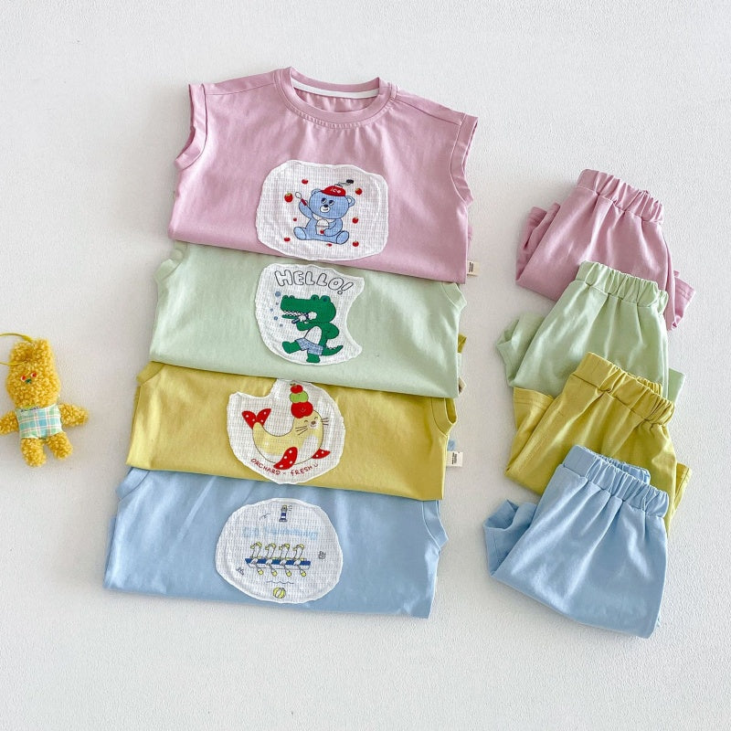 【BABY&KID】夏新作ワッペンセットアップSK105517