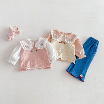 【BABY&KID】どうぶつ刺繍ニットベストSK104117