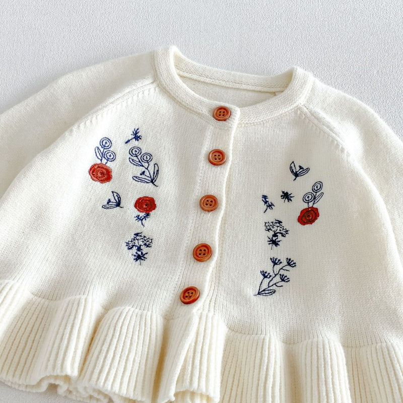 【BABY&KID】刺繍ニットカーディガン、ストレートパンツSK107209