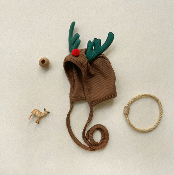 【BABY】クリスマス風ストレッチサロペット、帽子SK102818