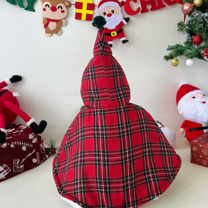 【BABY】クリスマスチェックポンチョSK102829