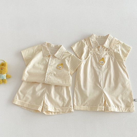 【BABY】夏新作シンプルカートゥーンサロペット、シャツ、ショートパンツSK104807