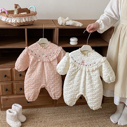 【BABY】冬新作刺繍カートゥーン中綿カバーオールSK102511