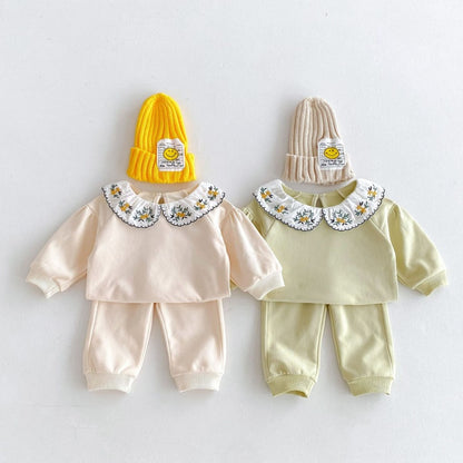 【BABY&KID】フラワー刺繡襟セットアップSK032206