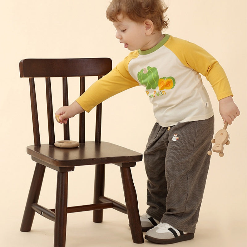 【BABY&KID】北欧風カートゥーンラグランTシャツ、ポケットパンツSK101336