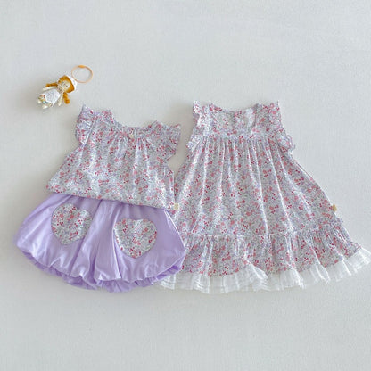 【BABY&KID】夏新作小花柄総柄ワンピース、セットアップSK105904