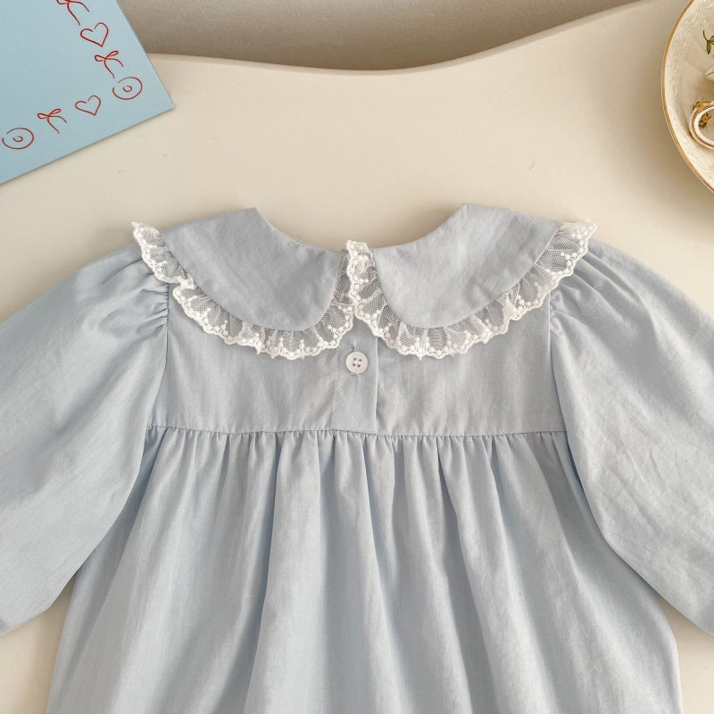 【BABY】レースフリル丸襟ロンパースSK104103