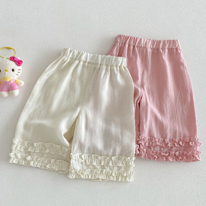 【BABY&KID】夏新作無地フリルストレートパンツSK105910