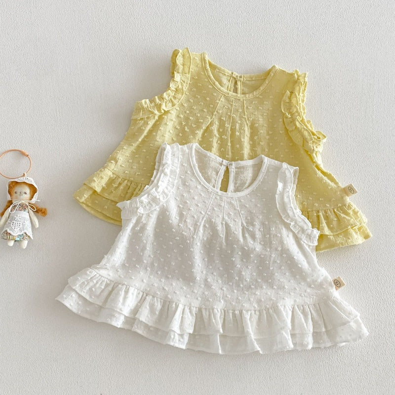 【BABY&KID】夏新作 無地ジャカードブラウス、デニムパンツSK105217