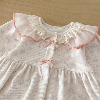 【BABY】かわいいリボンカバーオールSK103401