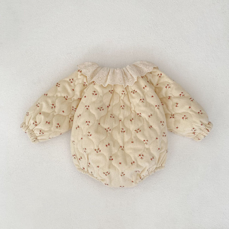 【BABY】冬新作レースカラーパッドプリントロンパースSK102405