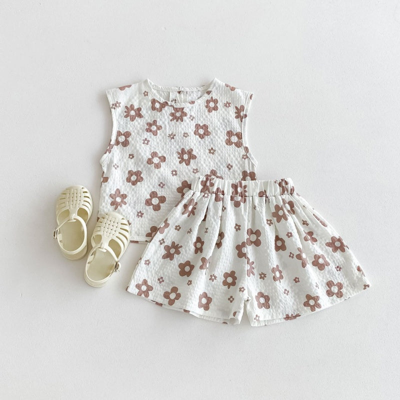 【BABY&KID】夏新作 フラワープリントセットアップSK080209