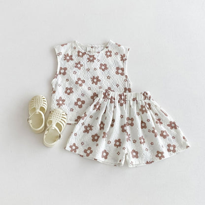 【BABY&KID】夏新作 フラワープリントセットアップSK080209