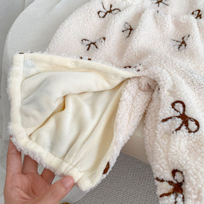 【BABY】冬新作蝶結び中綿カバーオールSK102703