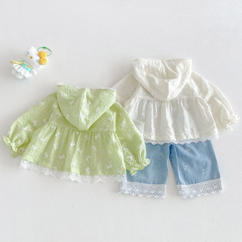 【BABY&KID】夏新作フリルフードUVカーディガンSK105908