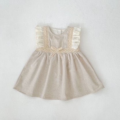 【BABY&KID】夏新作 フリルベージュワンピースSK061712