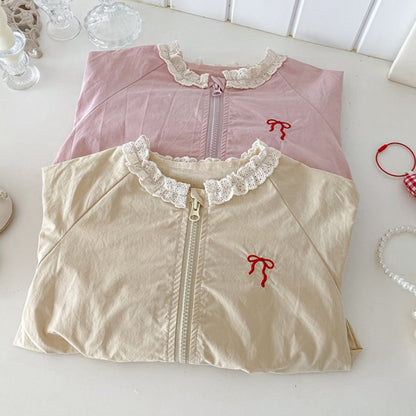 【BABY】蝶結び刺繍チュール縁アウターSK100450