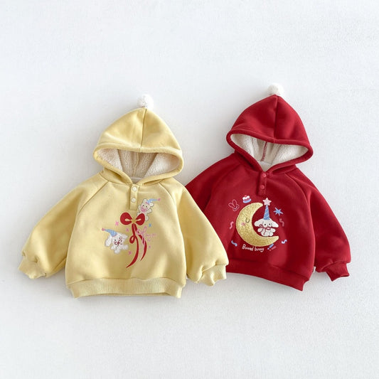 【BABY&KID】冬新作カートゥーンワッペンフード付きトレーナーSK108522