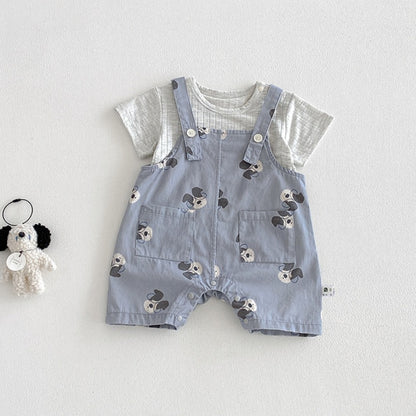 【BABY】夏新作カートゥーンサロペット＆TシャツSK104822