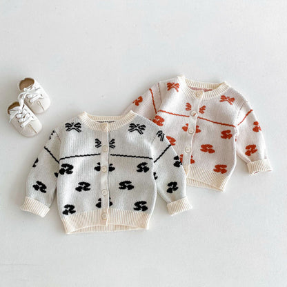 【BABY&KID】花柄ニットカーディガンSK092925