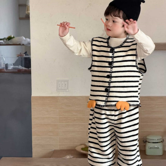 【BABY&KID】ペンギンボーダーベストセットアップSK104310