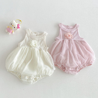 【BABY】夏新作立体フラワーロンパースSK105705