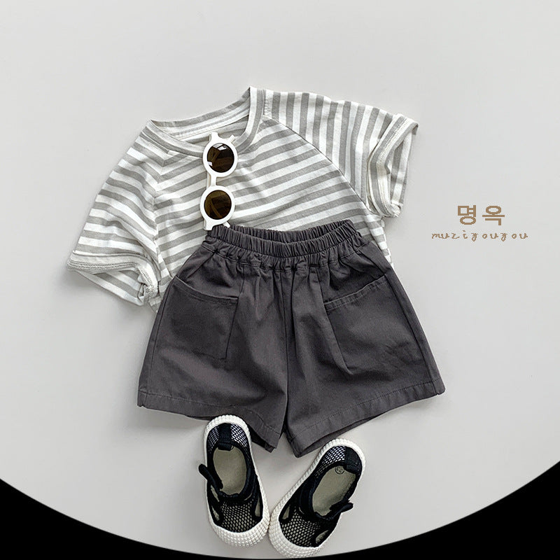 【BABY&KID】夏新作 マカロンカラーボーダーTシャツSK080810