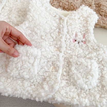 【BABY&KID】冬新作カートゥーン裏起毛ベストSK102732